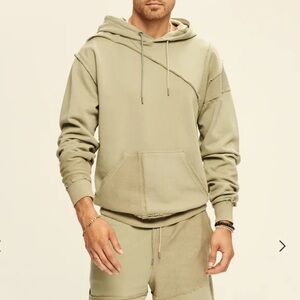 SER.O.YA Kendric Distressed Cotton Terry Hoodie In Moss